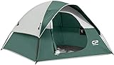 CAMPROS CP Tent-3-Person-Camping-Tents, Waterproof Windproof Backpacking Tent with Top Rainfly, Easy Set up Small Lightweight Tents, Hiking Beach Outdoor with 3 Mesh Windows - Dark Green
