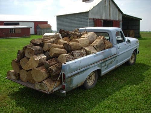truckload of cord of wood