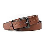 All American Leather Belt | Made in USA | Men's Heavy Duty Work Belt | Brn-42