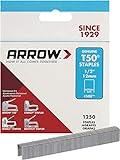 Arrow 508 Heavy Duty T50 1/2-Inch Leg Length, 3/8-Inch Crown, Staples for Upholstery, Construction, Furniture, Crafts, 1250 Count(Pack of 1)