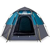 Hewolf Waterproof Instant Camping Tent - 2-3 Person Easy Quick Setup Dome Family Tents for Camping,Double Layer Flysheet Can be Used as Pop up Sun Shade (Blue)