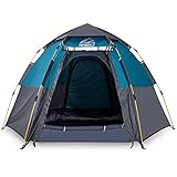 Hewolf Waterproof Instant Camping Tent - 2/3/4 Person Easy Quick Setup Dome Family Tents for Camping,Double Layer Flysheet Can be Used as Pop up Sun Shade (Blue)