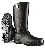 DUNLOP PROTECTIVE FOOTWEAR 8677512 Chesapeake Boots, 100% Waterproof PVC, Lightweight and Durable Protective Footwear, Size 12, Black