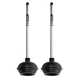 NEIKO 60170A Toilet Plungers | Dual Pack | Patented All-Angle Design | Heavy Duty | Aluminum Handle | Residential, Commercial, and Industrial Building Sanitation Use