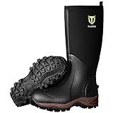 TIDEWE Rubber Neoprene Boots Men And Women, Waterproof Durable 6mm Neoprene Boot, Rain Boot Hunting Boot Arctic Outdoor Boot Men Size 11 Black (Ger Ⅱ)