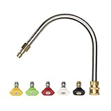 Tool Daily Gutter Cleaner Attachment with 1/4 Inch Quick Connector, 5 Pressure Washer Nozzle Tips