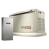 Generac 7043 Home Standby Generator 22kW/19.5kW Air Cooled with Whole House 200 Amp Transfer Switch, Aluminum