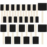 24 Pcs Foam Paint Brushes, Wood Handle Sponge Brushes for Painting, Staining, Varnishes, and DIY Craft Projects (1'', 2'' and 3'')