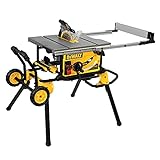 DEWALT Table Saw, 10 Inch, 32-1/2 Inch Rip Capacity, 15 Amp Motor, With Rolling/Collapsible Stand (DWE7491RS)