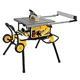DEWALT Table Saw, 10 Inch, 32-1/2 Inch Rip Capacity, 15 Amp Motor, With Rolling/Collapsible Stand (DWE7491RS)