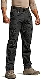 CQR Men's Tactical Pants, Water Resistant Ripstop Cargo Pants, Lightweight EDC Work Hiking Pants, Outdoor Apparel, Duratex Mag Pocket Black, 36W x 32L