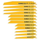 DEWALT Reciprocating Saw Blades, Bi-Metal Set with Case, 12-Piece (DW4892)