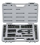 STANLEY Mechanics Tool Set, SAE, 1/4 in. & 3/8 in Drive, 69 Piece, Black Chrome (92-824)