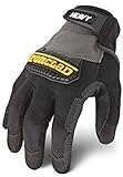 Ironclad Heavy Utility Work Gloves HUG, High Abrasion Resistance, Performance Fit, Durable, Machine Washable, Black & Grey Large